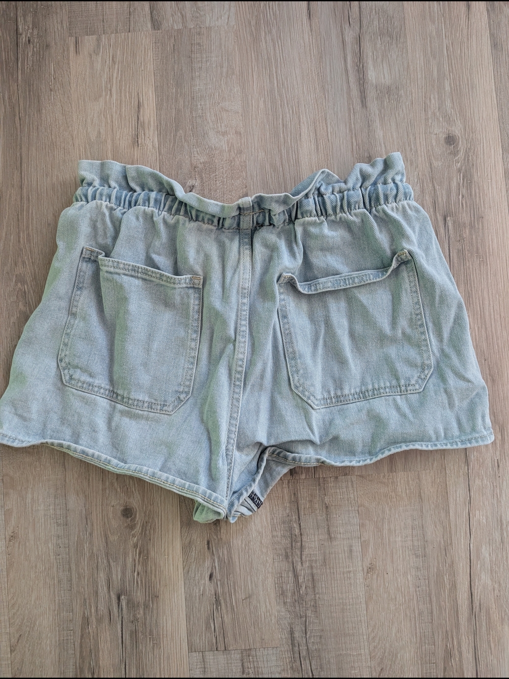 Vigoss Light Blue Paperbag Drawstring High Waist Shorts, Size 29 (C5) - Picture 3 of 7